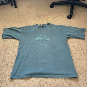 Vintage 80s Hard Rock Cafe Canada Whistler green cotton tee